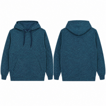 Turquoise and Navy Heathered Pullover Hoodie