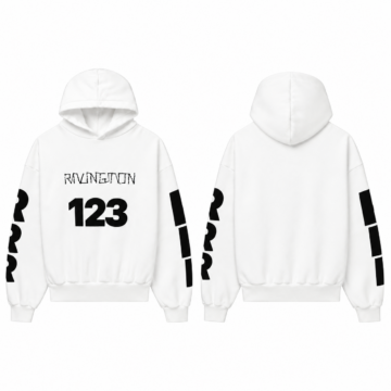 Black and White Oversized Pullover Hoodie